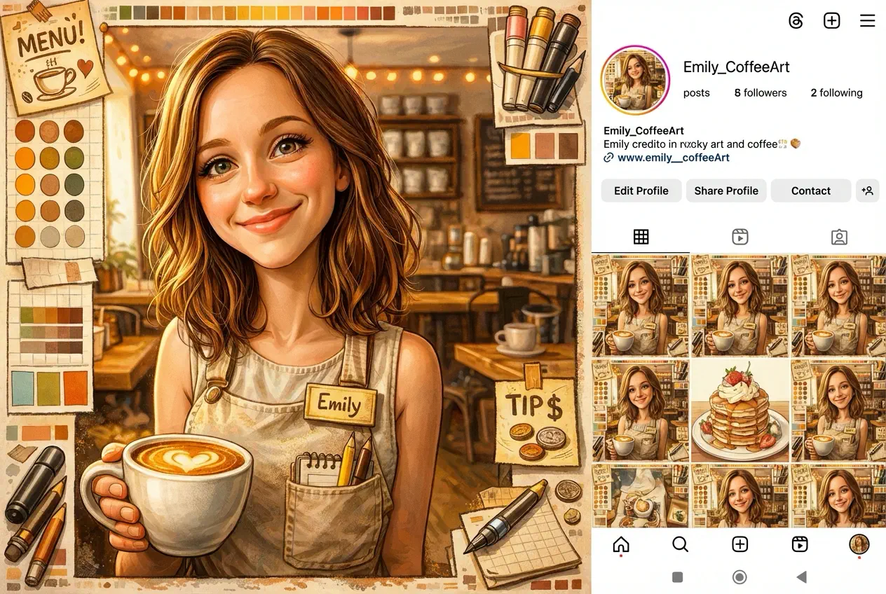 ChatGPT caricature for social media